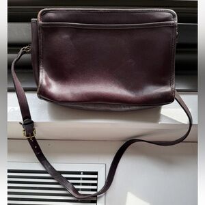 Coach Leather Crossbody Bag in Deep Burgundy